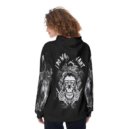 I Do What I Want Funny Hoodie For Women - Wonder Skull