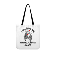 I Will Love You Always Forever And A Day Skull Tote Bags White - Wonder Skull