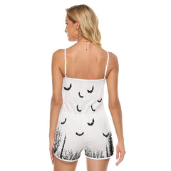 Nightmare Bat V-neck Cami Romper - Wonder Skull