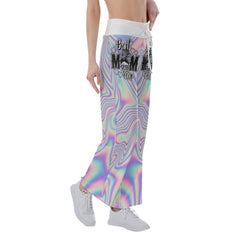 Flow Rainbow TieDye Gradiant Skull High-waisted Wide Leg Pants - Wonder Skull