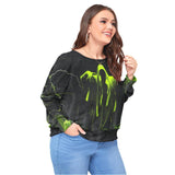 Death Thunder Backless Sweatshirt With Bat Sleeve - Wonder Skull