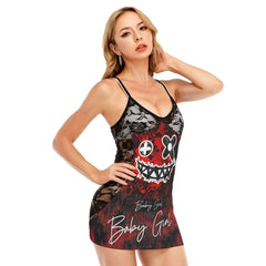 Horror Red Nightmare Black Lace Sleepwears Babydol Dresses - Wonder Skull