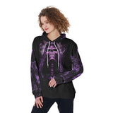 I Hate It When The Voice In My Head Violet Skull Funny Hoodie For Women - Wonder Skull
