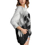Skull Ghost Sweatshirt With Irregular Pleated Hem | Wonder Skull