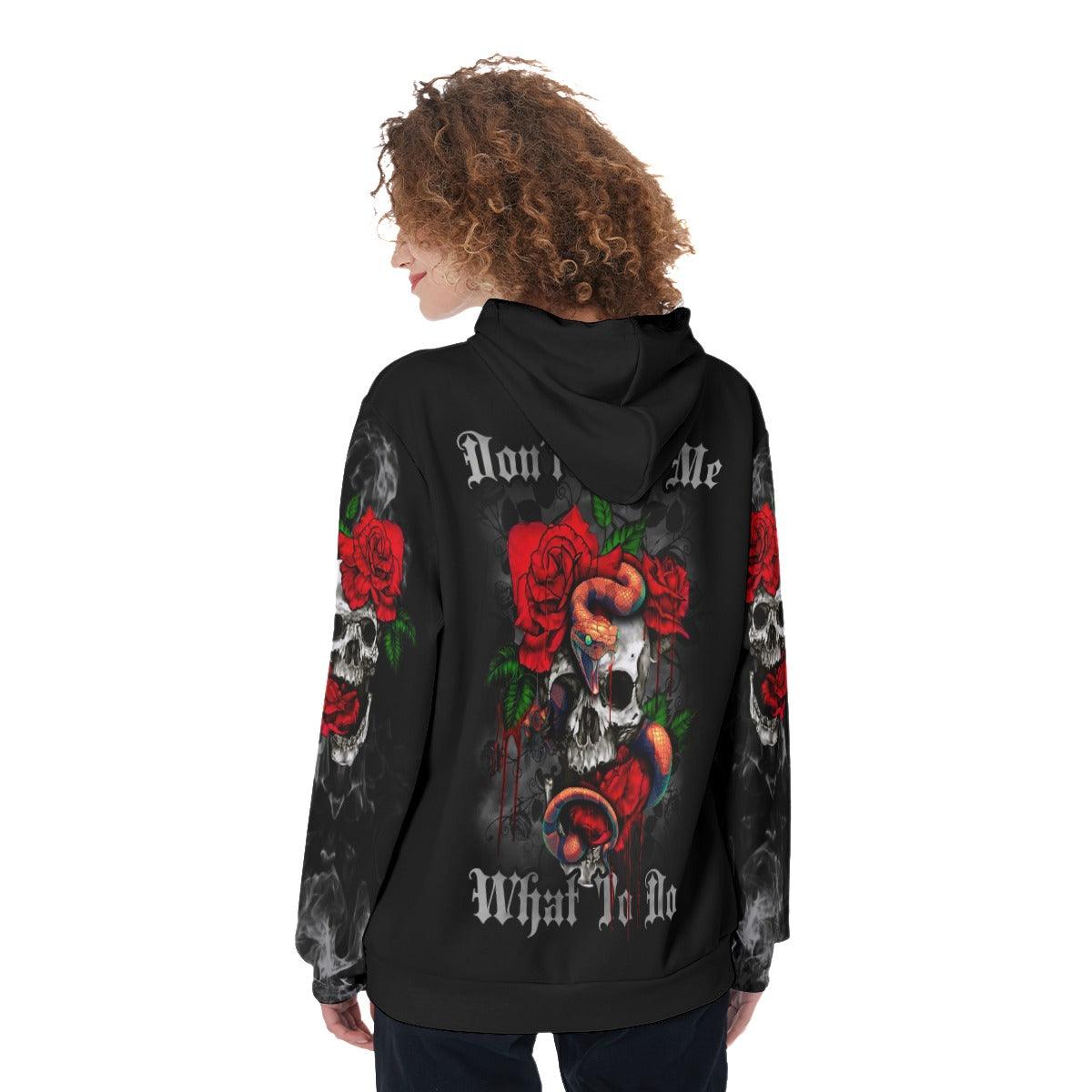 Don't Tell Me What To Do Funny Hoodie For Women - Wonder Skull