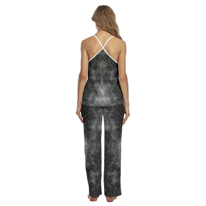 Red Blue Skull Art Cami Pajamas Sets For Women Sleepwears Combo - Wonder Skull