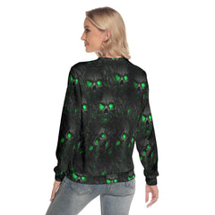 Green Skull Lava Slim Round Neck Sweatshirt - Wonder Skull