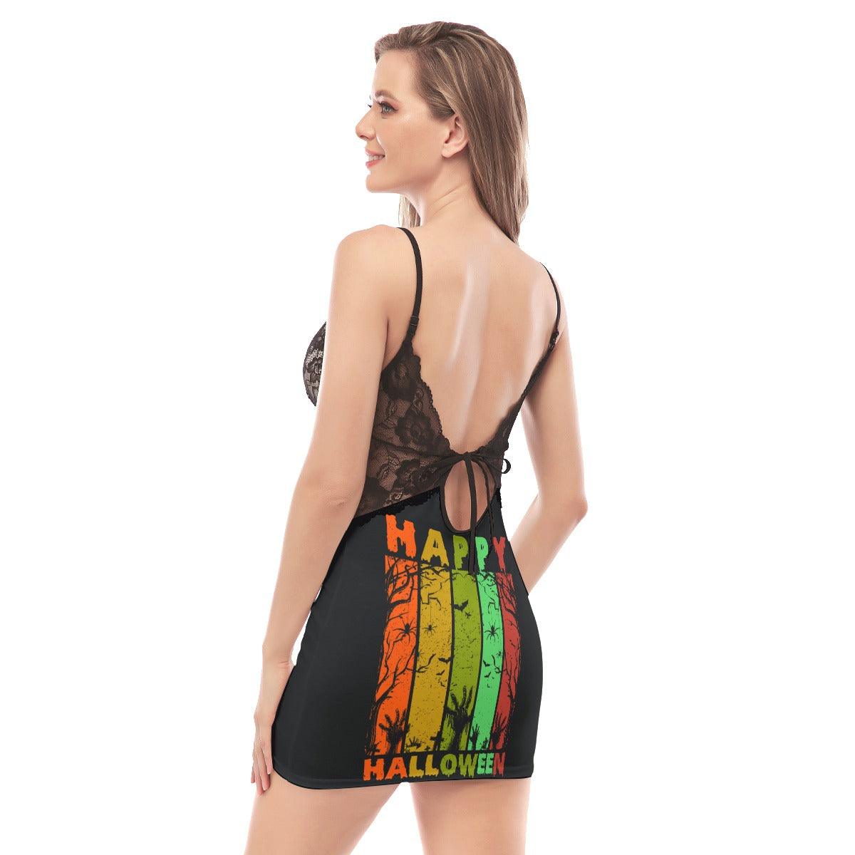 Happy Halloween Lace Chemise Nightgown - Wonder Skull