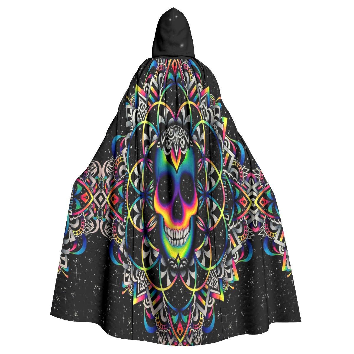 Colorful Galaxy Skull Mandala Hooded Cloak - Wonder Skull