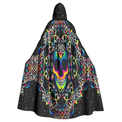 Colorful Galaxy Skull Mandala Hooded Cloak - Wonder Skull