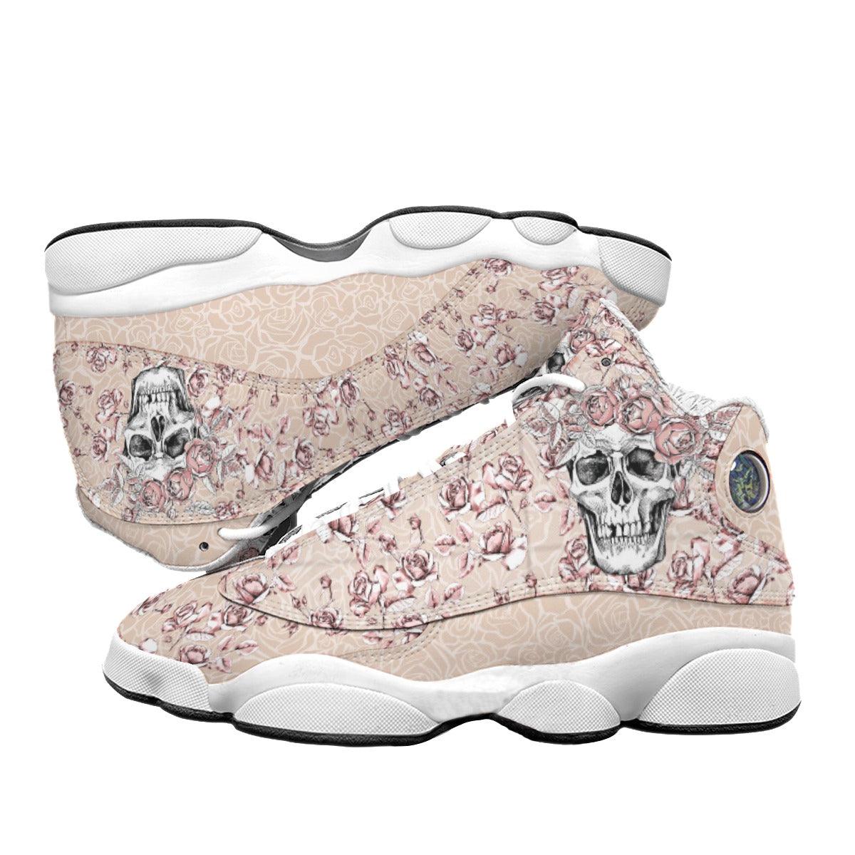 Skull Rose Flower Pattern Women's Sneaker Shoes - Wonder Skull