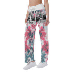 Pink Green Skull High-waisted Wide Leg Pants - Wonder Skull