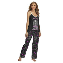 Funny Skull F-bomb Cami Pajamas Sets For Women Sleepwears Combo - Wonder Skull