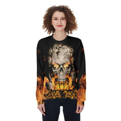 Skull Fire Heavy Fleece Sweatshirt - Wonder Skull