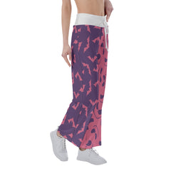 Pink Purple Halloween Skull Nightmare Women's High-waisted Wide Leg Pants | Wonder Skull