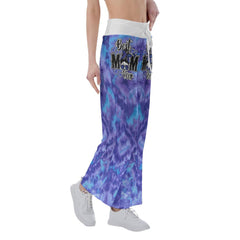 Purple Blue Rainbow Skull Mom High-waisted Wide Leg Pants - Wonder Skull