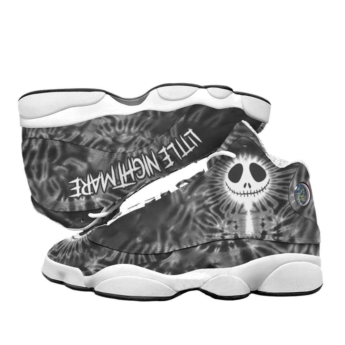 Nightmare Tiedye Gray Men's Curved Basketball Shoes - Wonder Skull