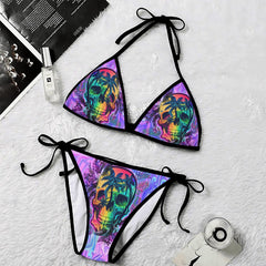 Tropical Skull Gothic Vibe Micro Triangle Bikini Swimsuit - Wonder Skull