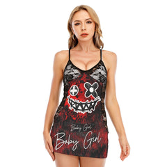 Horror Red Nightmare Black Lace Sleepwears Babydol Dresses - Wonder Skull