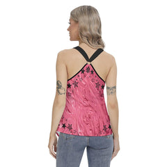 Skull Rose Racing Tank Top With Irregular Hem - Wonder Skull