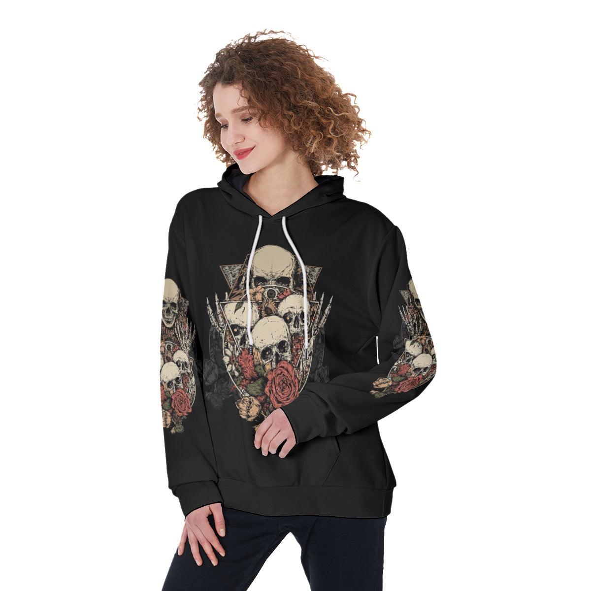 Stuck Between IDK IDC And IDGAF Funny Hoodie For Women  - Wonder Skull