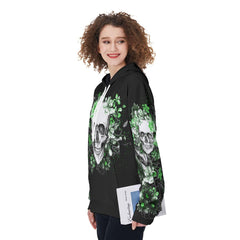 Green Flower Skull The Good Girl In Me Funny Hoodie For Women - Wonder Skull