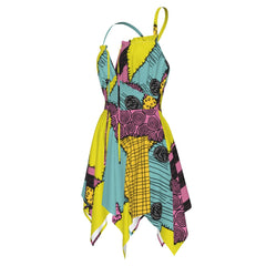 Yellow Nightmare All-Over Print Women's Slip Dress - Wonder Skull