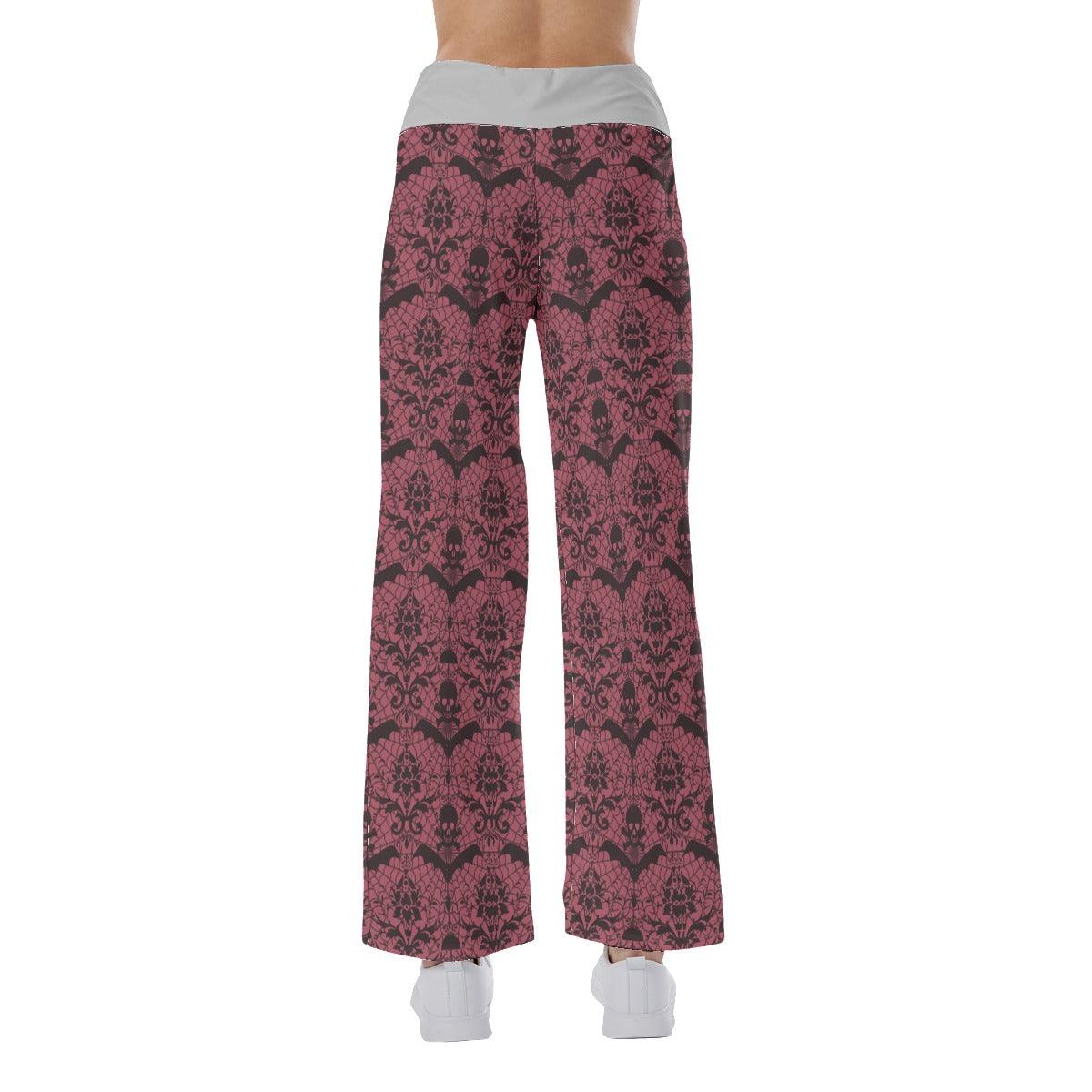 Gothic Skull High-waisted Straight-leg Trousers - Wonder Skull