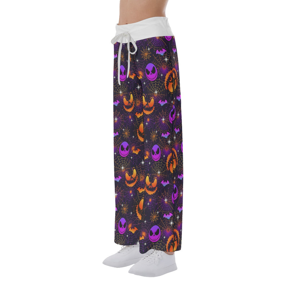 Gradient Purple Halloween Nightmare Women's High-waisted Wide Leg Pants | Wonder Skull