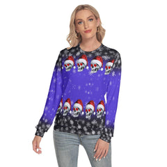 Skull Snowflake Slim Round Neck Sweatshirt - Wonder Skull