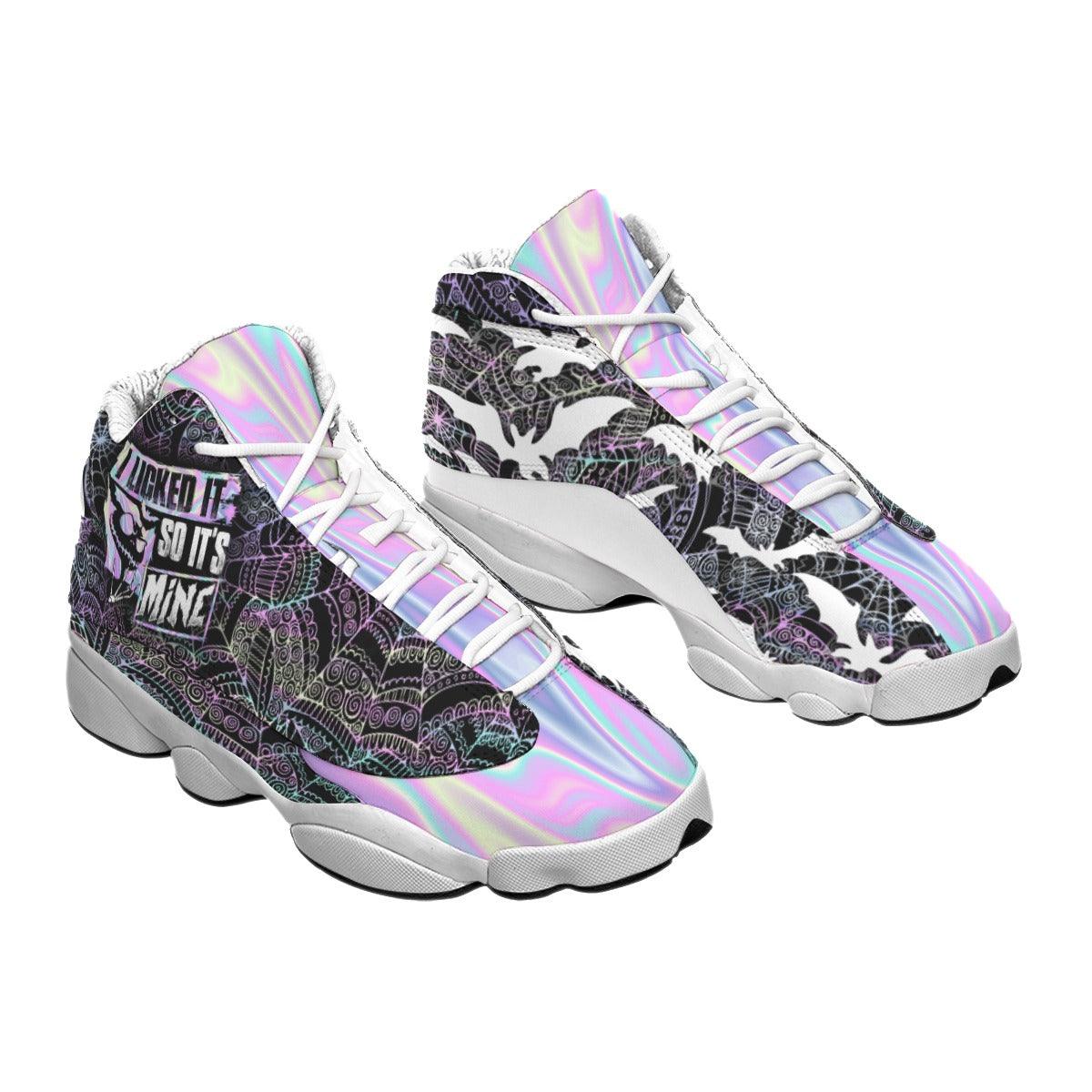 Nightmare Hologram Funny Women's Curved Basketball Shoes Sneaker - Wonder Skull