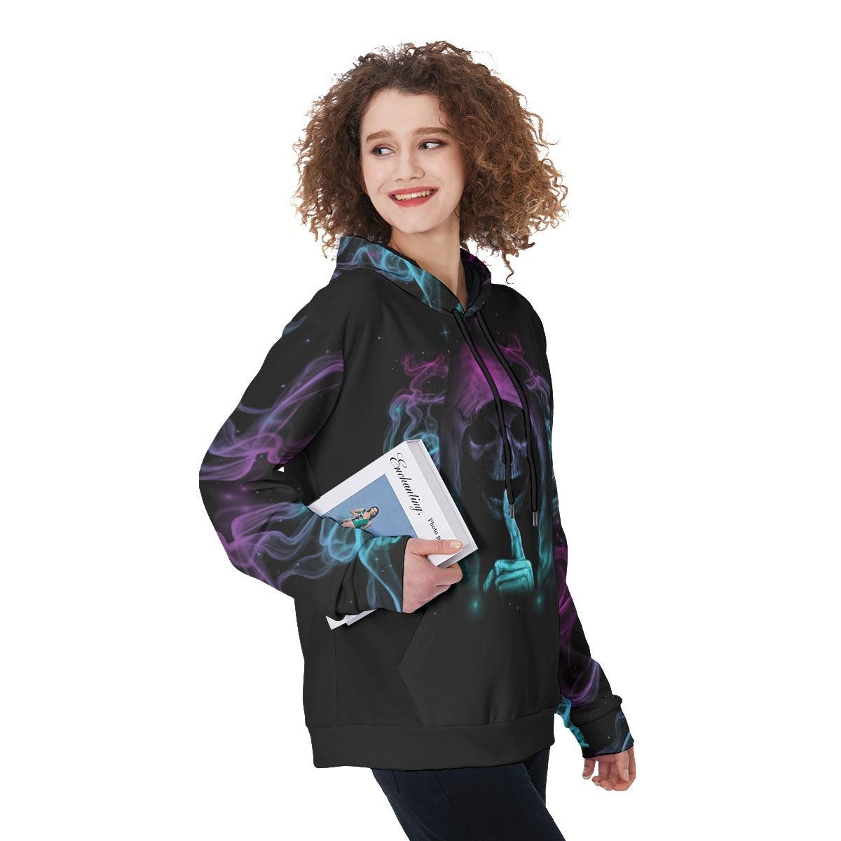 Skull Smoke Don't Try To Figure Me Out Funny Hoodie For Women - Wonder Skull