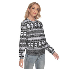 Skull Ugly Slim Round Neck Sweatshirt - Wonder Skull