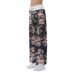 Skull Flag 3D High-waisted Wide Leg Pants - Wonder Skull