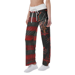 Nightmare Horror Art Women's High-waisted Wide Leg Pants