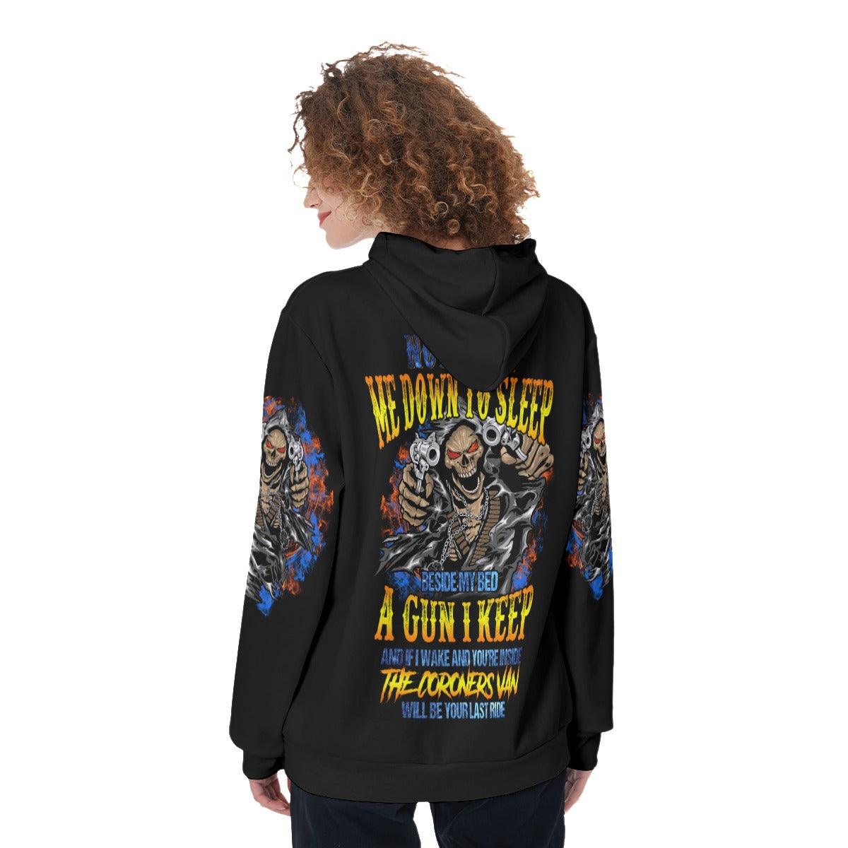 Now I lay Me Down To Sleep Funny Hoodie For Women - Wonder Skull