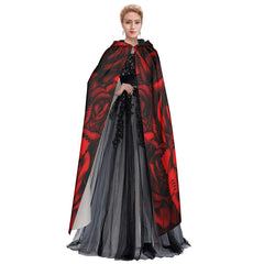 Skull And Roses Hooded Cloak - Wonder Skull