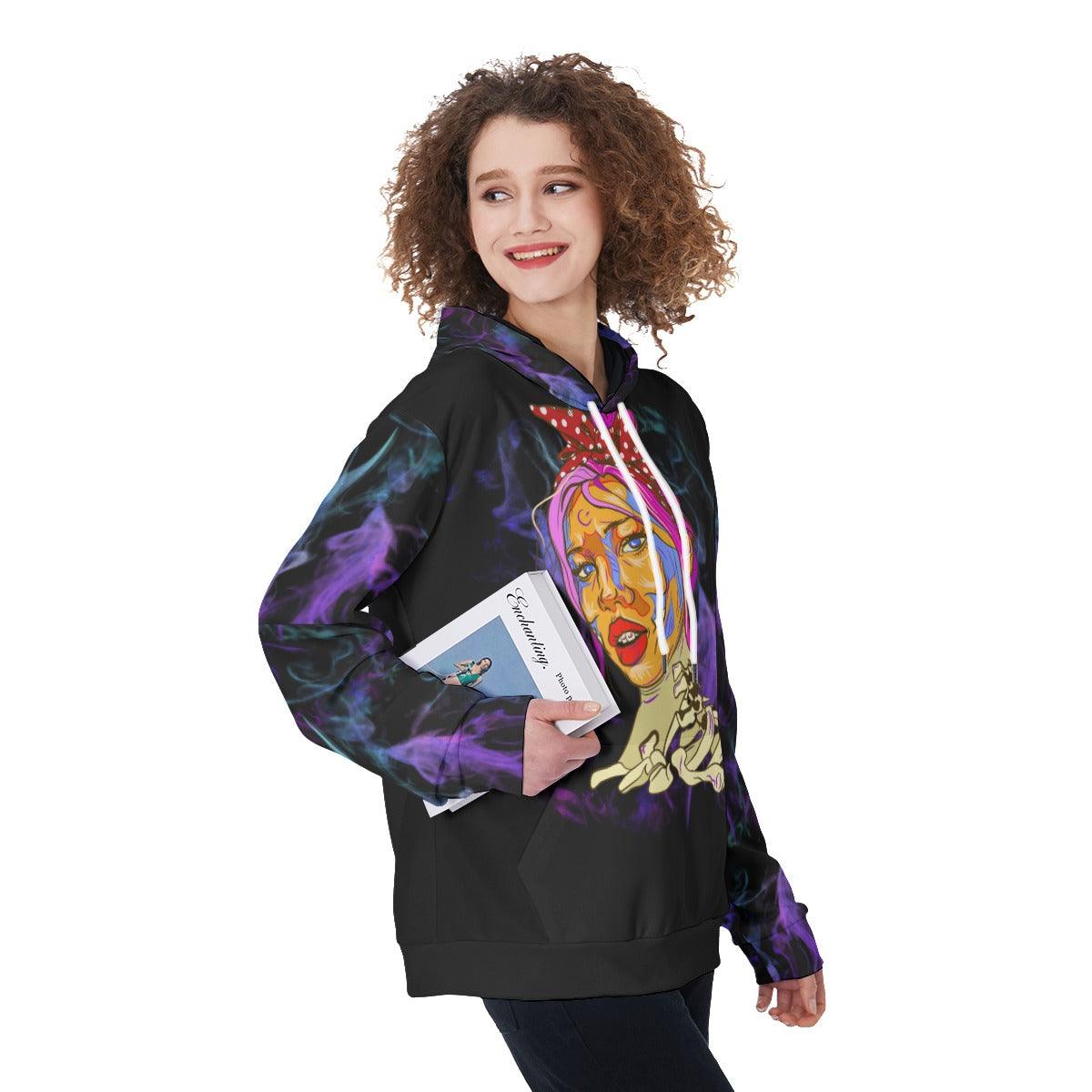 The Good Girl In Me Colorful Smoke Funny Hoodie For Women - Wonder Skull