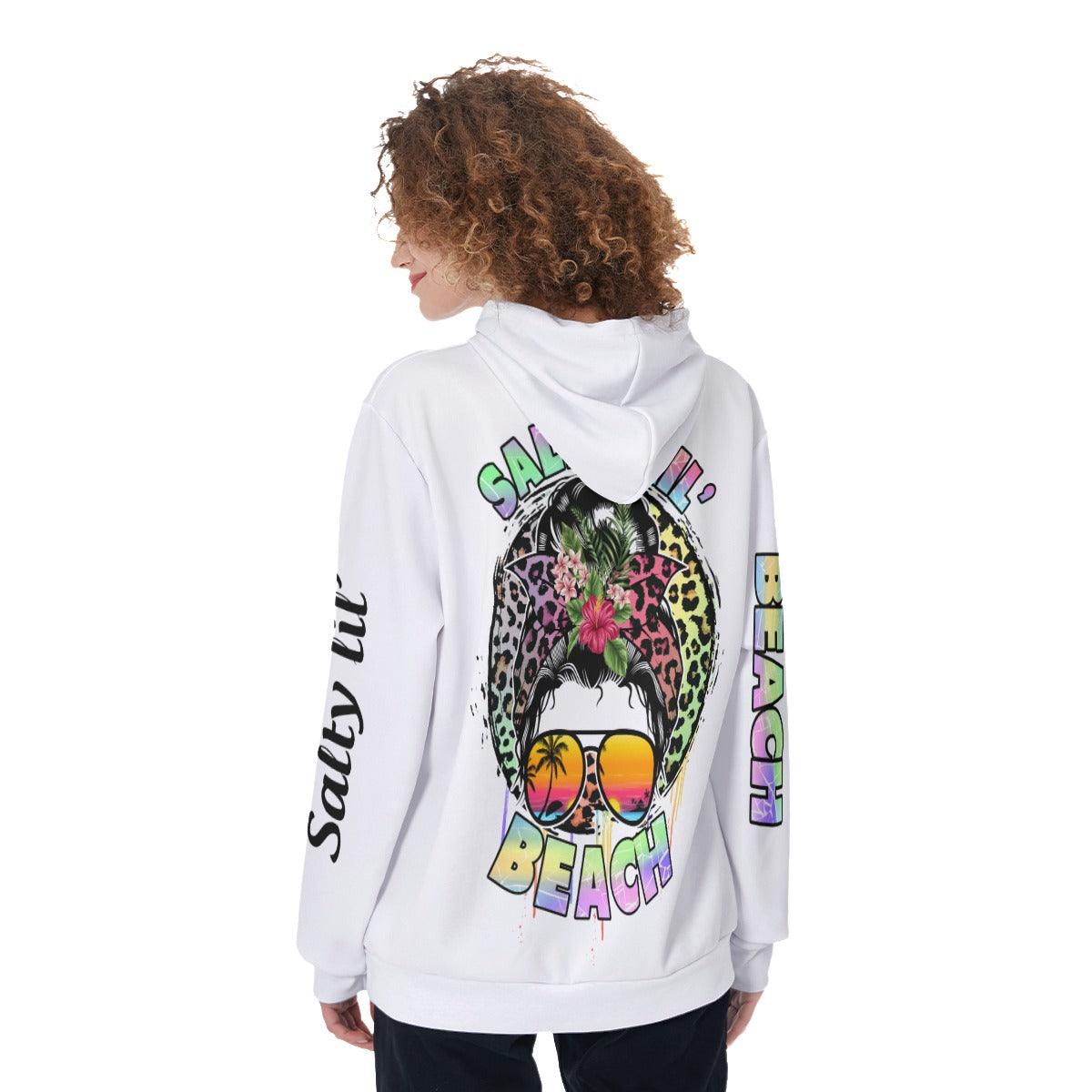 Salty Lil' Beach Funny Hoodie For Women  - Wonder Skull