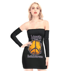 Hippie Halloween Off-shoulder Back Lace-up Dress - Wonder Skull