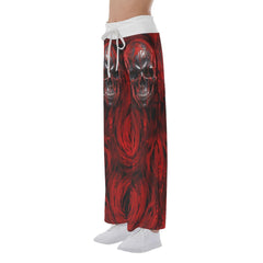 Red Blood Dripping Skull High-waisted Wide Leg Pants - Wonder Skull