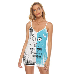 Horror Nightmare V-neck Cami Romper - Wonder Skull