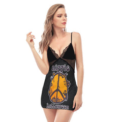 Hippie Halloween Lace Chemise Nightgown - Wonder Skull