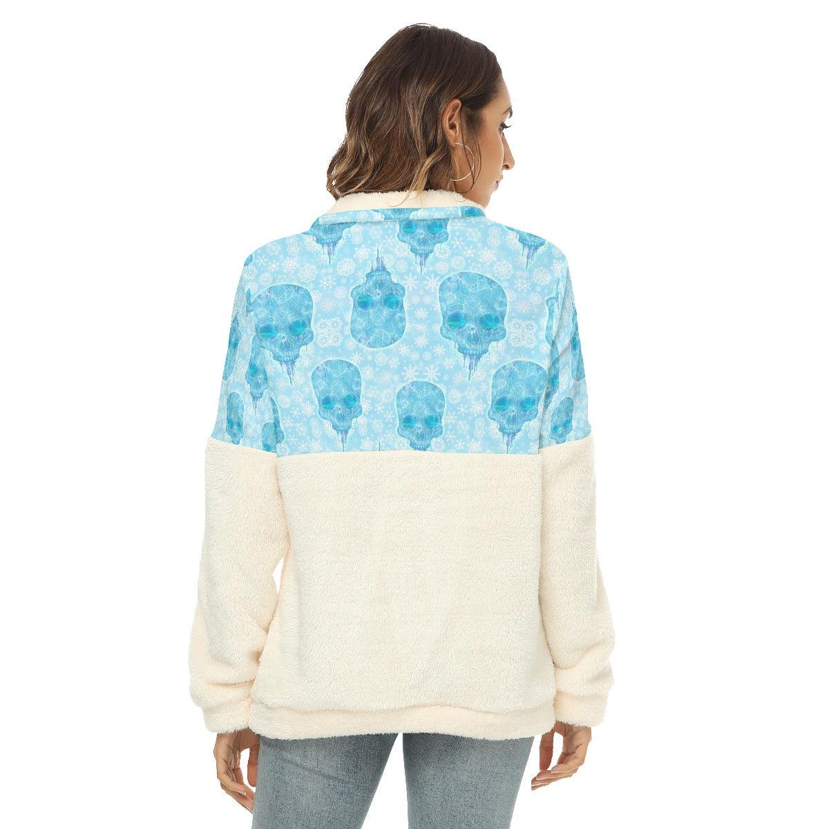 Winter Skull Fleece Sweatshirt With Half Zip - Wonder Skull