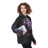 I Hate It When The Voice In My Head Violet Skull Funny Hoodie For Women - Wonder Skull