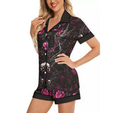 Chic and stylish women's pajama set with unique design prints and statement sleeves, Soft and luxurious fabrics make this pajama set perfect for bedtime or lounging at home.