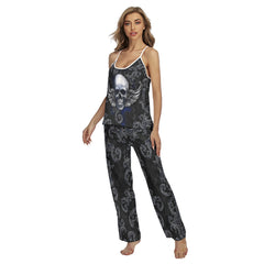 Skull Wing Gothic Cami Pajamas Sets For Women Sleepwears Combo - Wonder Skull