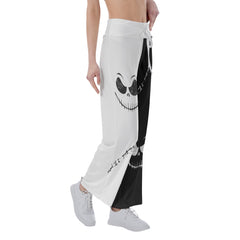 Halloween Scary Face Women's High-waisted Wide Leg Pants | Wonder Skull