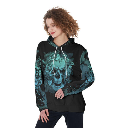 Green Skull Tread Carefully Muthafuka Funny Hoodie For Women - Wonder Skull