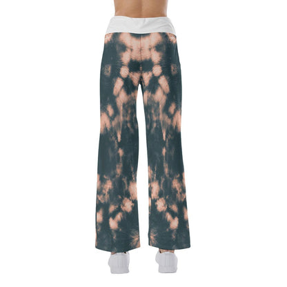 Tie Dye Camo Skull Mom High-waisted Wide Leg Pants - Wonder Skull